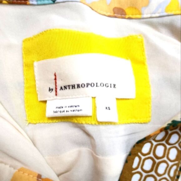 Anthropologie Panel Print Long Sleeve Floral Mini Shirt Dress Size XS - Picture 6 of 7